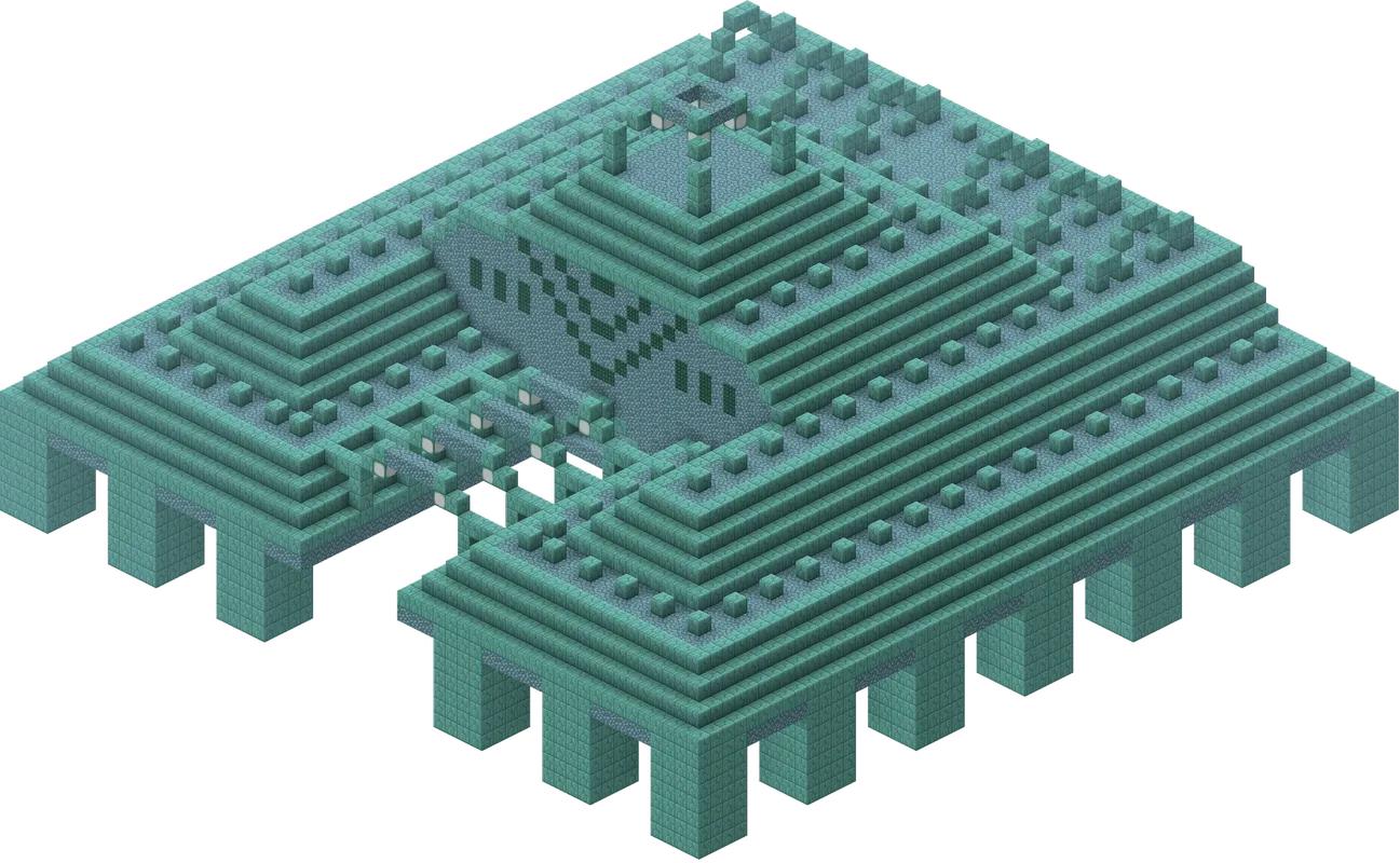 Minecraft Ocean Monument finder displaying guardian temple locations on the SeedLander map