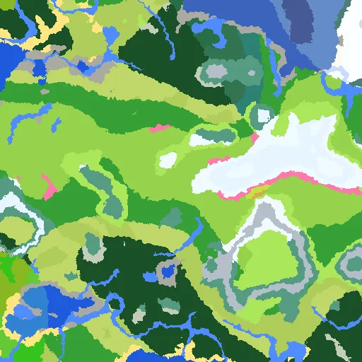 Large Plains and Ancient City with 33 Biomes Nearby biome map