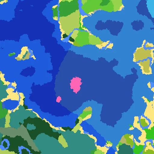 Mushroom Island Spawn with Twin Monuments biome map