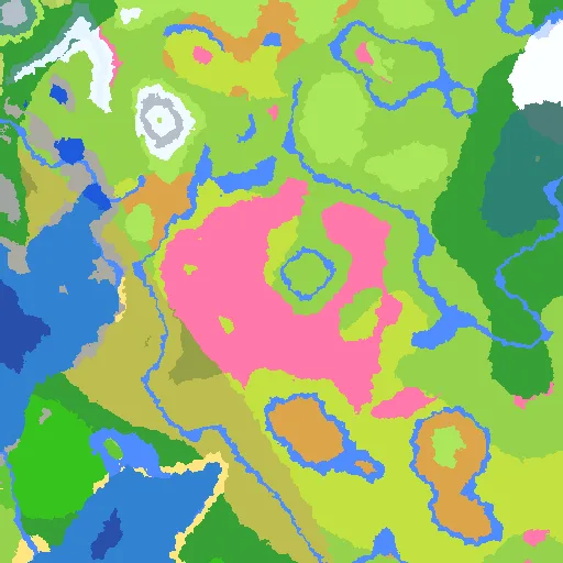 Cherry Grove Spawn with Five Villages biome map